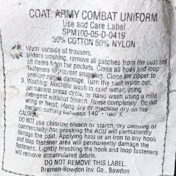 Army camo combat uniform jacket size Large regular zip and Velcro closure Preown - Picture 7 of 7